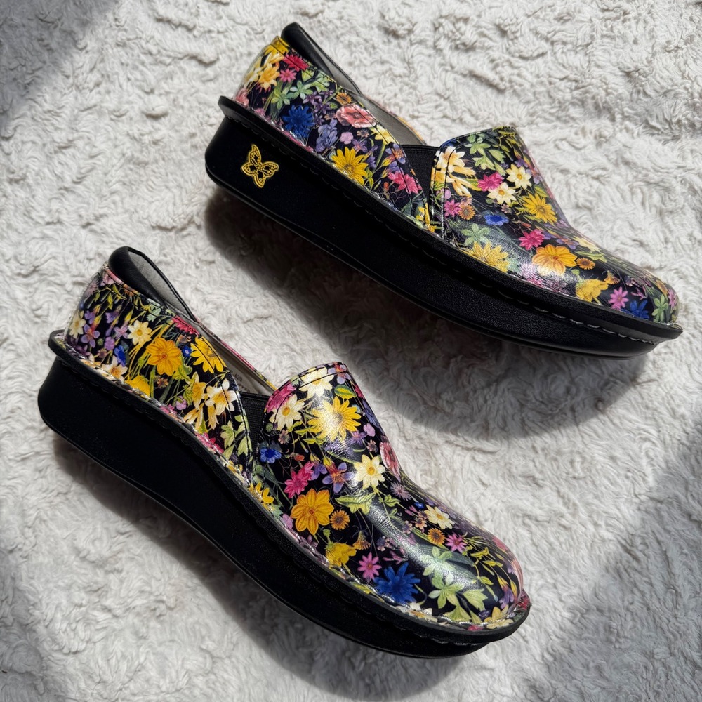 Alegria Debra Floral Leather Professional Nursing Clogs Shoes DEB-420 EU 39 - Picture 8 of 12